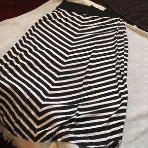 Girls black and white stripped maxi skirt